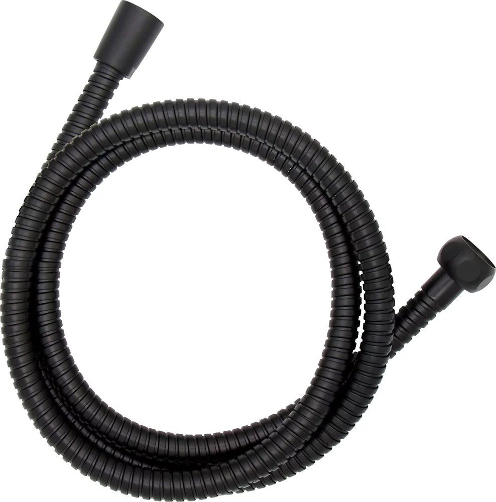 WENKO Brauseschlauch Schwarz, 150 cm Edelstahl